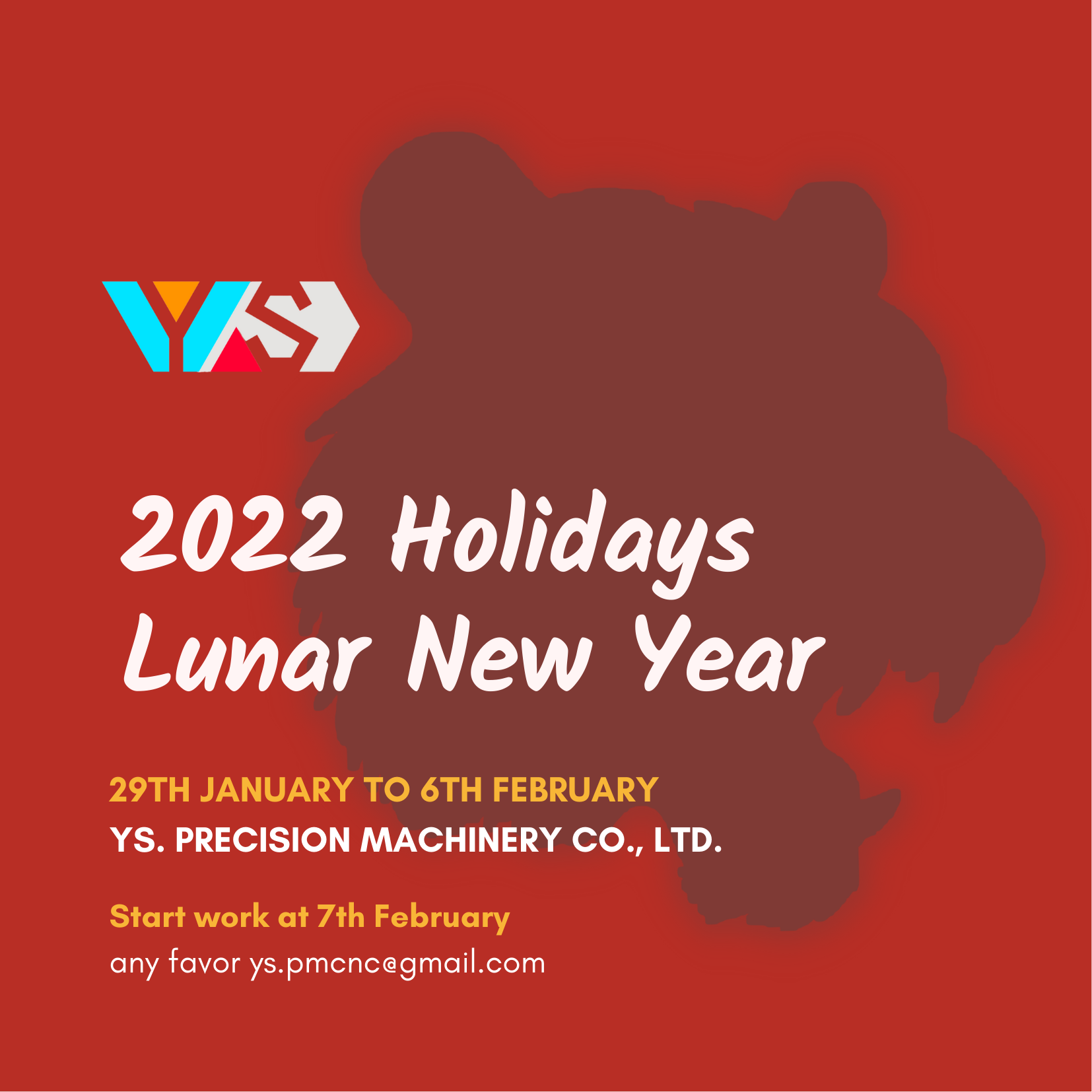 2022 Lunar new year holidays announcement